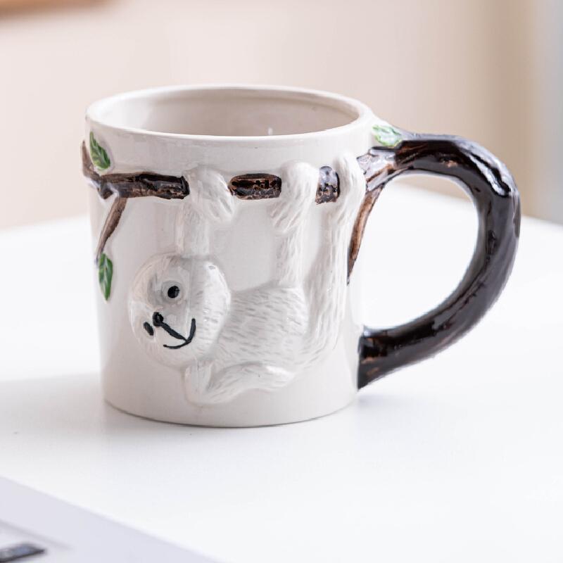Hand Drawn 3d Ceramic Animal Water Cup Tiger Flamingo High-Value Creative Design Dining Table Items Ceramic Water Cup Gifts