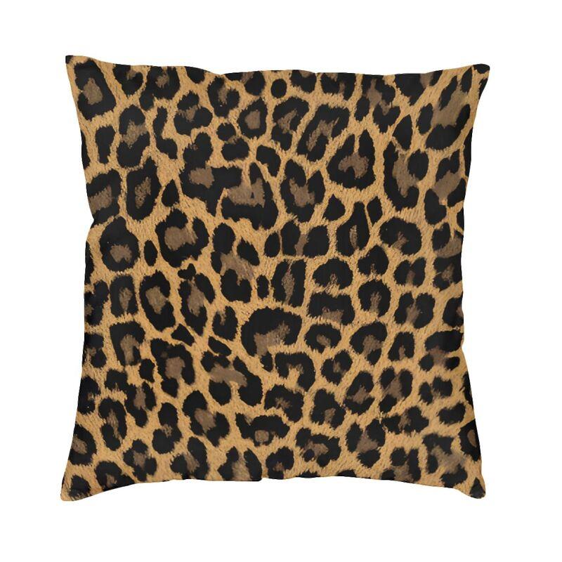Custom Brown Leopard Print Pillow Case 40X40Cm Living Room Decoration Modern Animal Cheetah Skin Chair Cushion Square Pillowcase