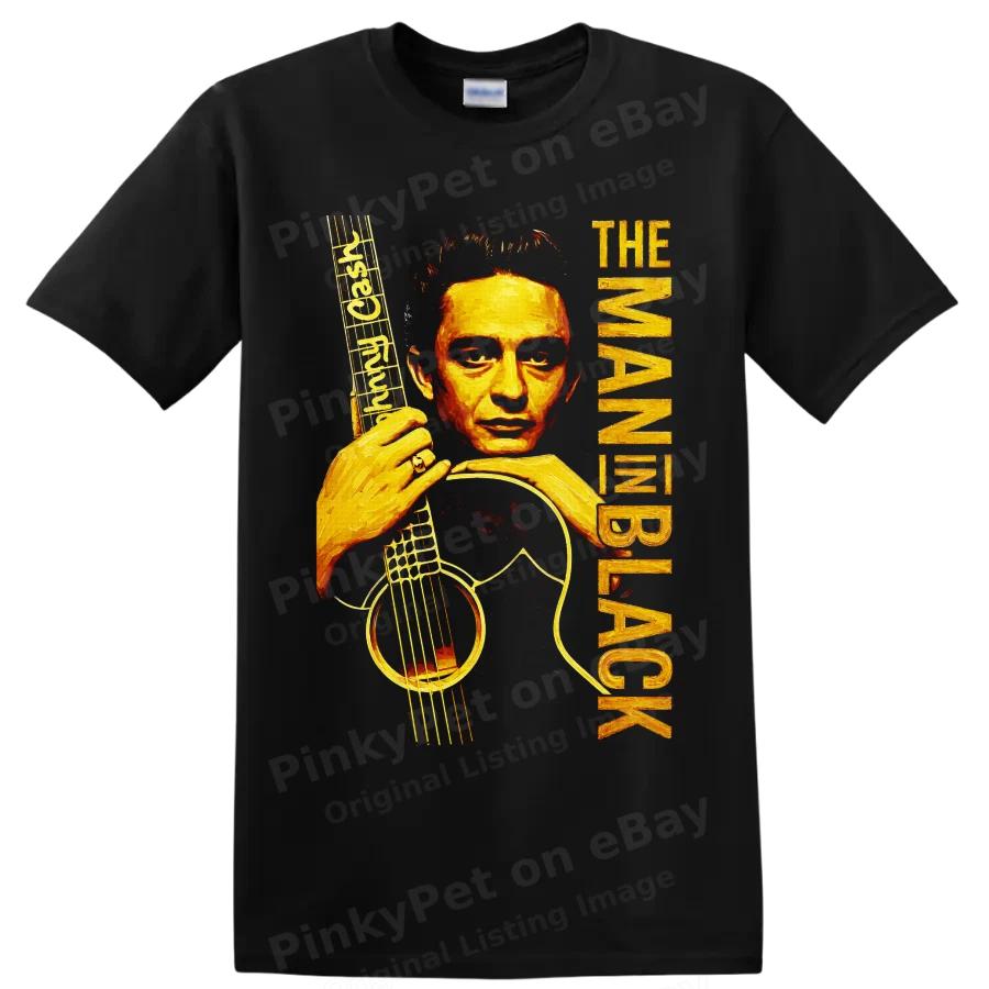 Johnny Cash Country Singer Guitar Portrait Music Legend T Shirt Graphic Art Tee