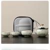 Ru Kiln One Pot Three Cups Outdoor Camping Travel Tea Set Portable Bag Teapot Teacups for One Person Use Fast Guest Cups