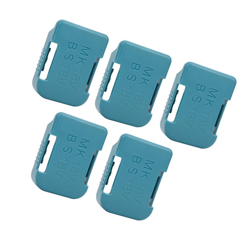 5Pcs Lithium Battery Storage Rack Shelf Bracket Belt Slot for Makita 18V Fixing DevicesCyan