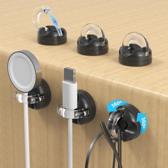 3/6 szt. Magnetyczny Klips Organizer na Kabel Obrotowy Samoprzylepny Uchwyt na Biurko na Kabel Ładujący Telefon Dane Zarządzanie Przewodami Zasilającymi Zacisk