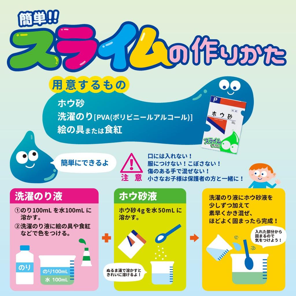 Kenei Pharmaceutical Borax P 50g [Slime Making] (crystal)