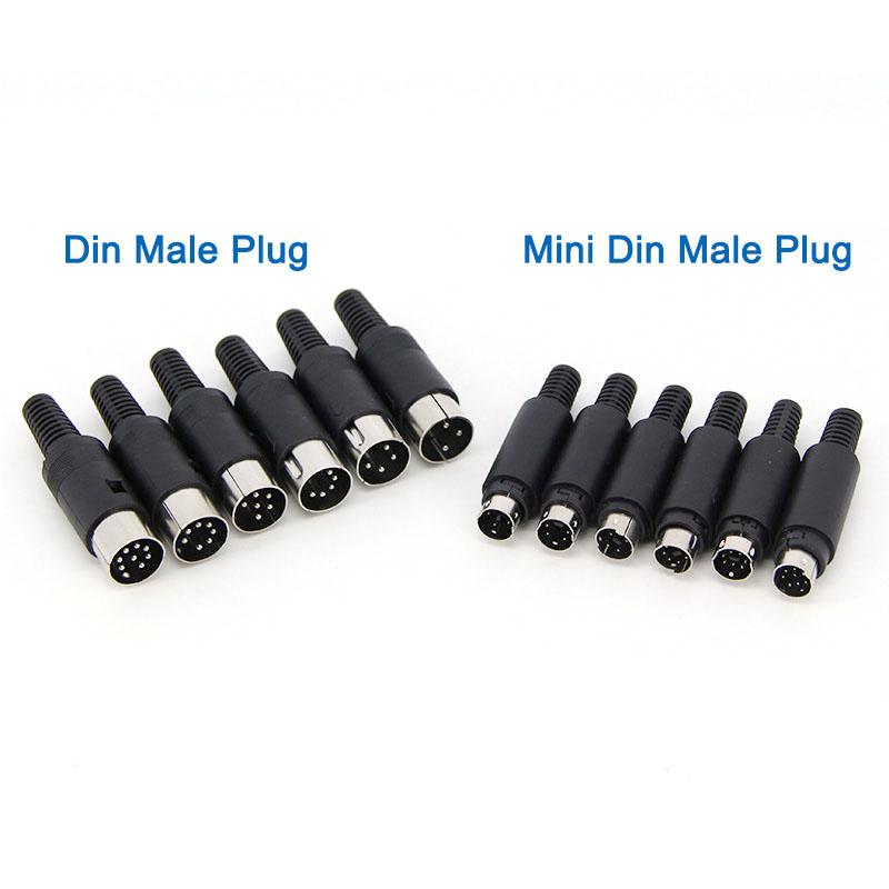 Mini 3/4/5/6/7/8 Pins oder Din-Stecker mit Kunststoffgriff Adapter Löten S-Video-Terminalkabel PS2-Anschluss Rundstecker