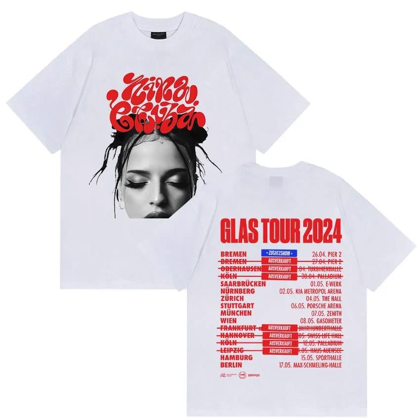 Nina Chuba Trasa Koncertowa 2026 Koszulka z Nadrukiem Męska Damska Odzież Hip Hop Krótki Rękaw Koszulki Retro Moda Bawełniana Koszulka Oversize