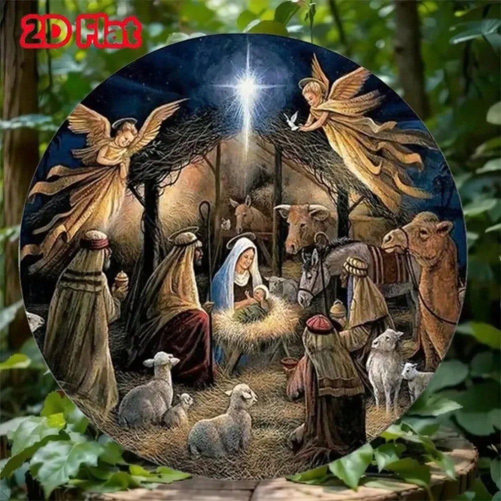 Vintage Nativity Metal Tin Sign Rustic Home Decor Wall Art