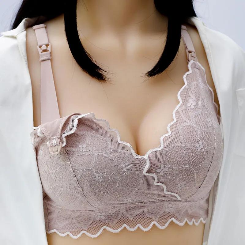 Breast-feeding Underwear Lactation Underwear Gather To Prevent Sagging Maternity Bra Postpartum Feeding Bra  Front Opening