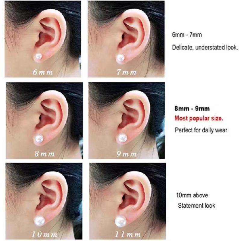 Natural Freshwater Pearl Stud Earrings Real 925 Sterling Sliver Earring Cultured White Pearl For Women Earring Jewelry