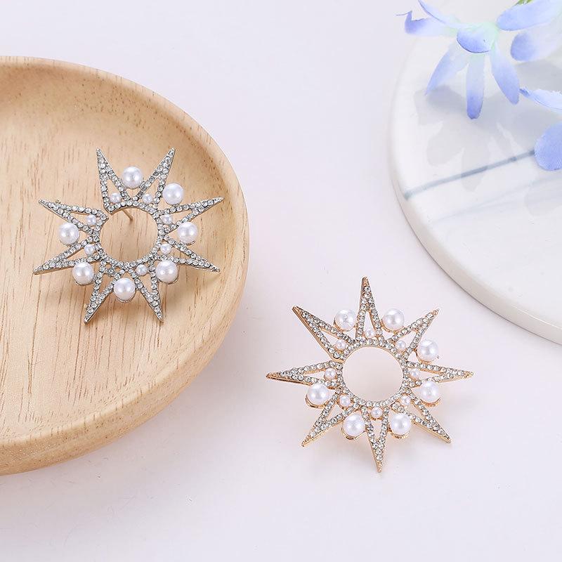 Mote geometri overdrevne øredobber perle innlagt drill luksuriøs edel stjerne solsikke øredobber