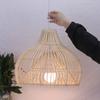 JOYINLED Modern Rattan Chandelier 40CM Hanging Lamp Wicker Pendant Light Hand-Woven Lamp Shade for Bedroom Kitchen Farmhouse