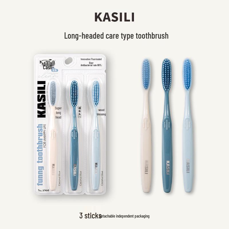 

Мягкая изогнутая зубная щетка Семейная упаковка - 3 штуки для легкой домашней чистки