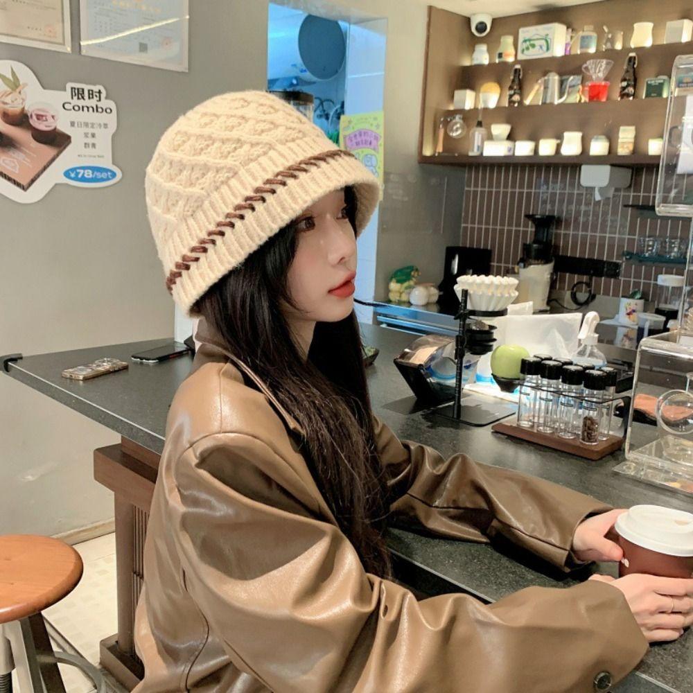 Bohemian Style Knitted Beanies Hat Thin Winter Weave Cap Crochet Pullover Hat Apparel Accessories