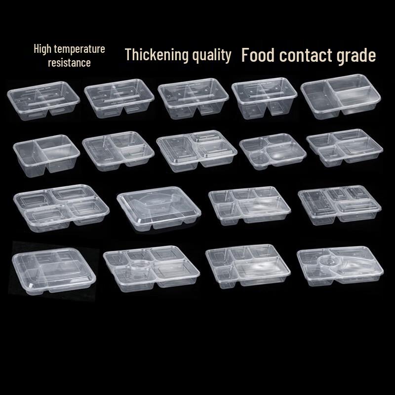 Disposable 5-Compartment Meal Prep Containers with Lids