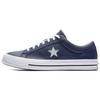 One Star Perforated Leather Low Top Navy Men's 158463C