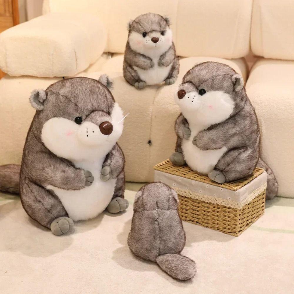 Soft Plush Otter Dolls Chubby Face Animals Stuffed Toys Cute Otter Plush Toys  Birthday Gifts