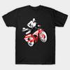 Men Black Print T-shirt Pee Wee Herman'S Big Adventure Bike No-Cut Transfer Paper Print Cotton Tshirt