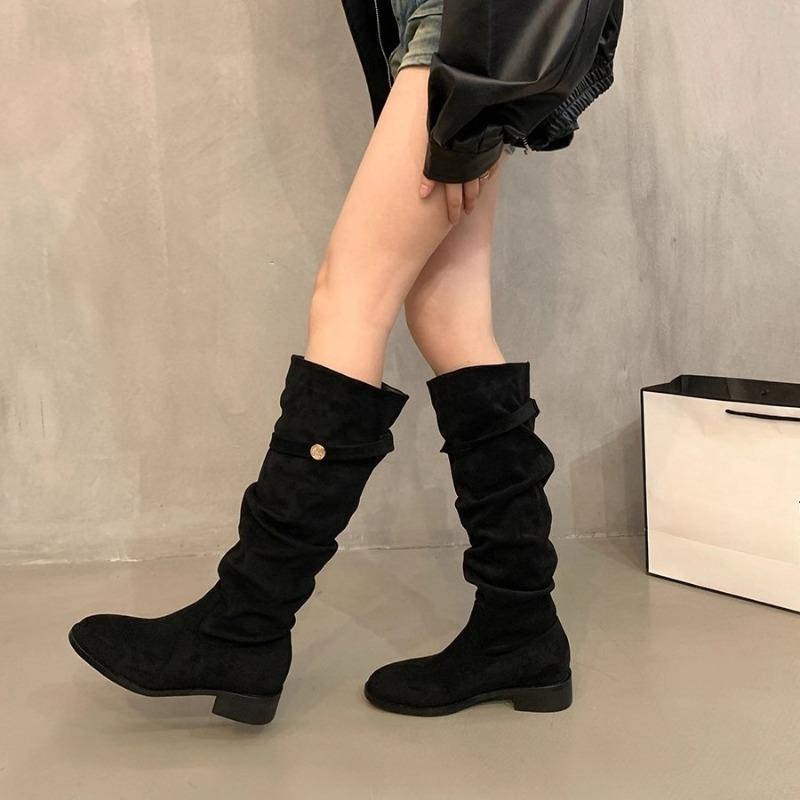 New Chunk-heeled Women's Shoes for Autumn and Winter, Versatile Long Boots