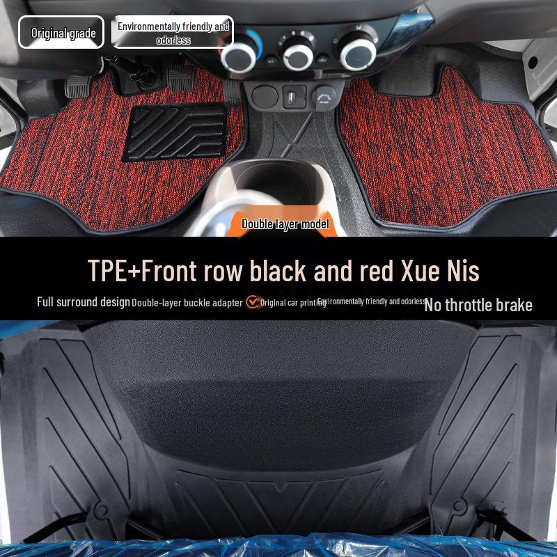 TPE Waterproof, Wear-Resistant Front Floor Mats for Foton Xiangling M1 Single-Row Flatbed Trucks