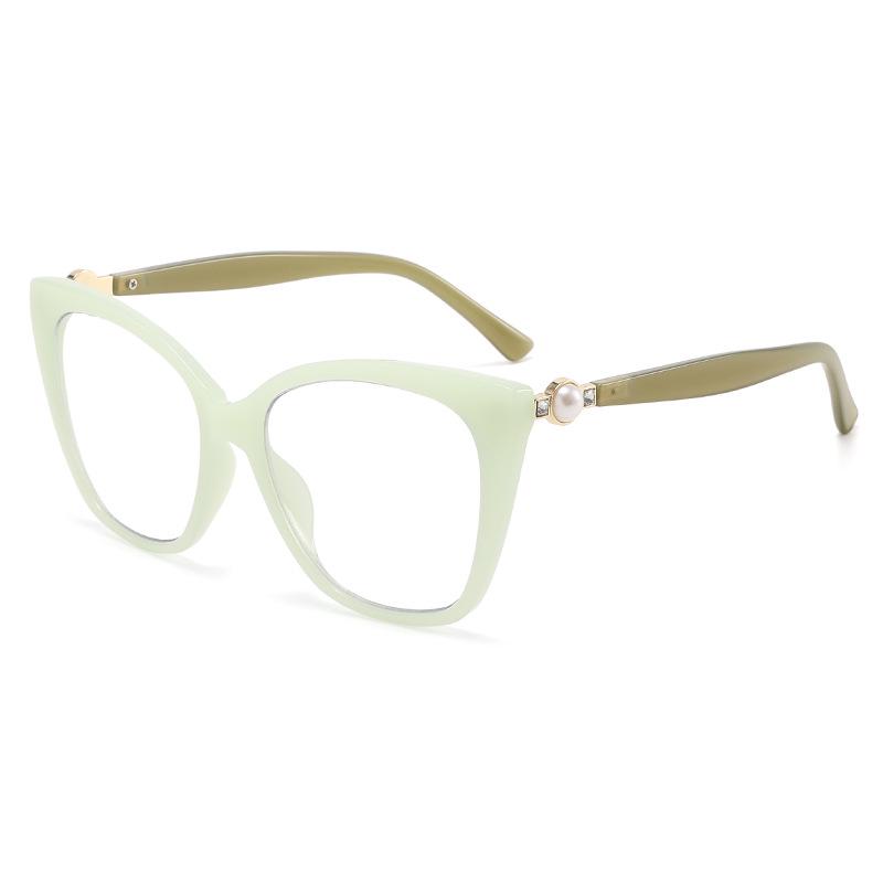 Chic European & American Cat-Eye Anti-Blue Light Prescription Glasses - Fashionable Large Frames