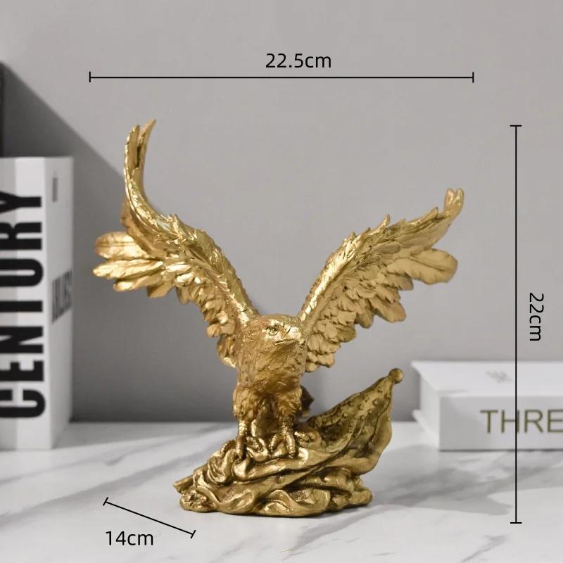 

Смоляные изделия Golden Eagle Имитация скульптур животных Статуэтка птицы Декоративные фигурки Аксессуары для украшения дома