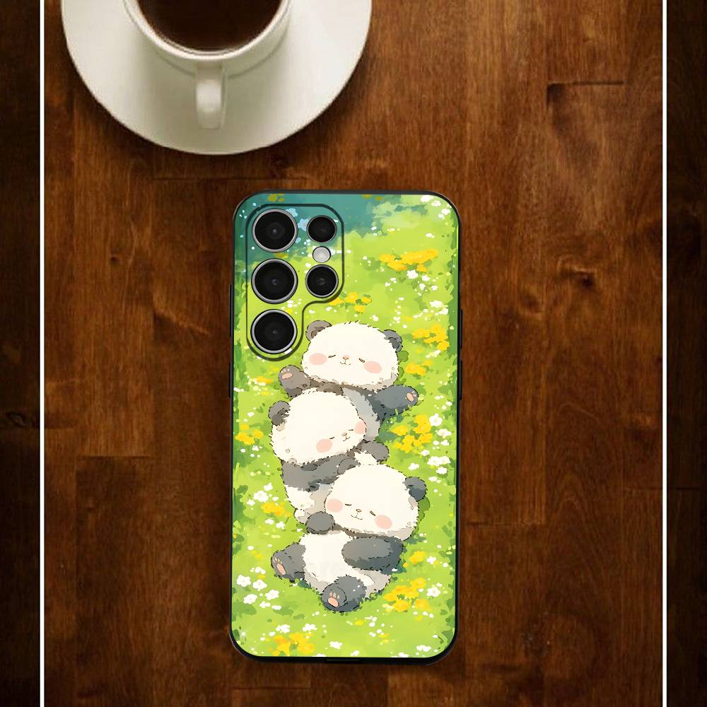 

Kawaii Panda Phone Silicone Case For Samsung S24 22 20 23 21 20 Ultra Plus Lite 5G Print Cover Samsung S24