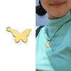 Stylish Reversible Butterfly Pendant Charm Necklace Featuring Crystal Accent for Fashion Trendsetters Daily Use