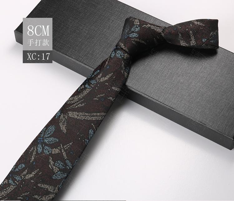 Male Groom Wedding Dress Business Suit Wedding Stripe Cashew Flower Ceremony Tie 8Cm Hand-Made