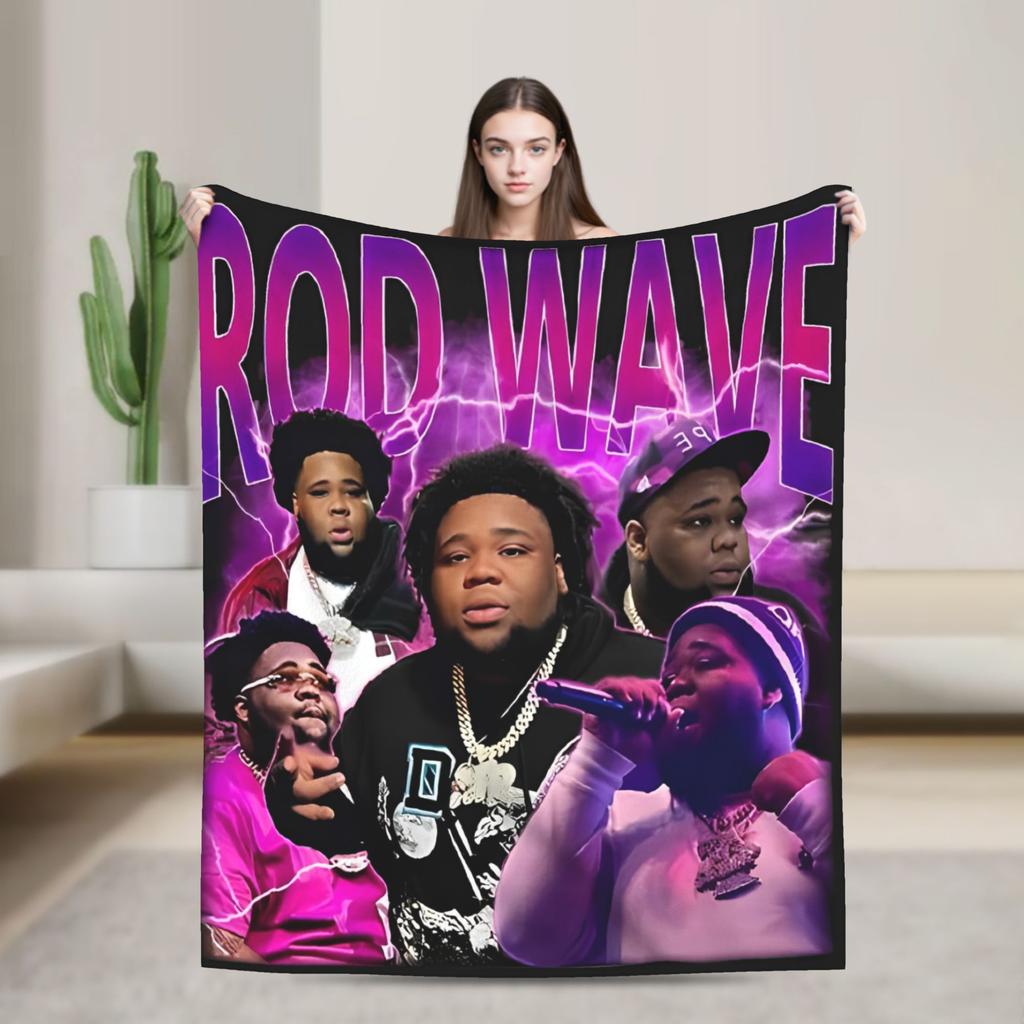 Rapper rod wave  Blanket  Decorative Flannel Bedding Throws For Bedroom Warm Custom Quality Bedspread Birthday Gift