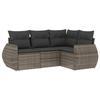 VidaXL Salon de Jardin avec Coussins 4 pcs, Canapés de Terrasse, Ensemble de Meubles de Patio, Mobilier d'Extérieur, Gris 3221309