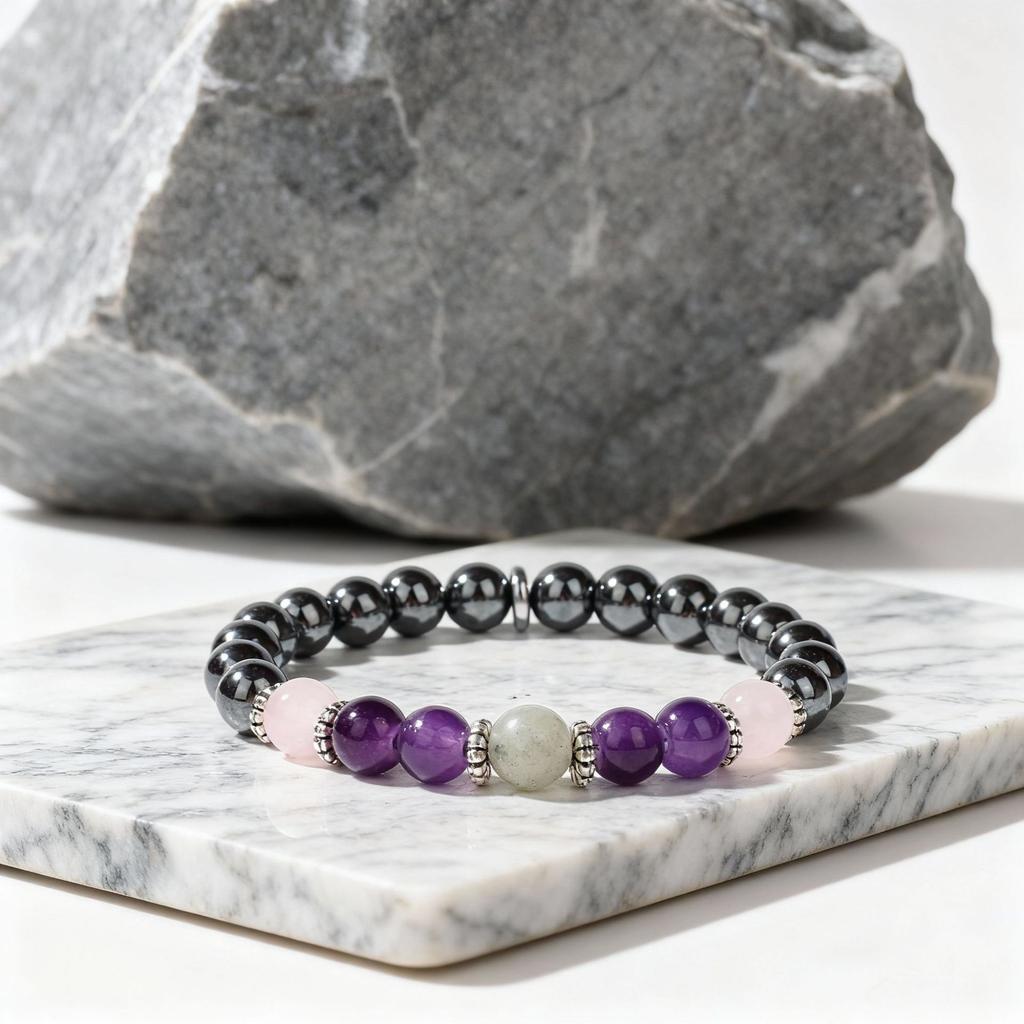 Festive Gifts Amethyst Rose Quartz Labradorite Hematite Beaded Bracelet Natural Fashion Jewelry For Men Women Daily Wear Gift