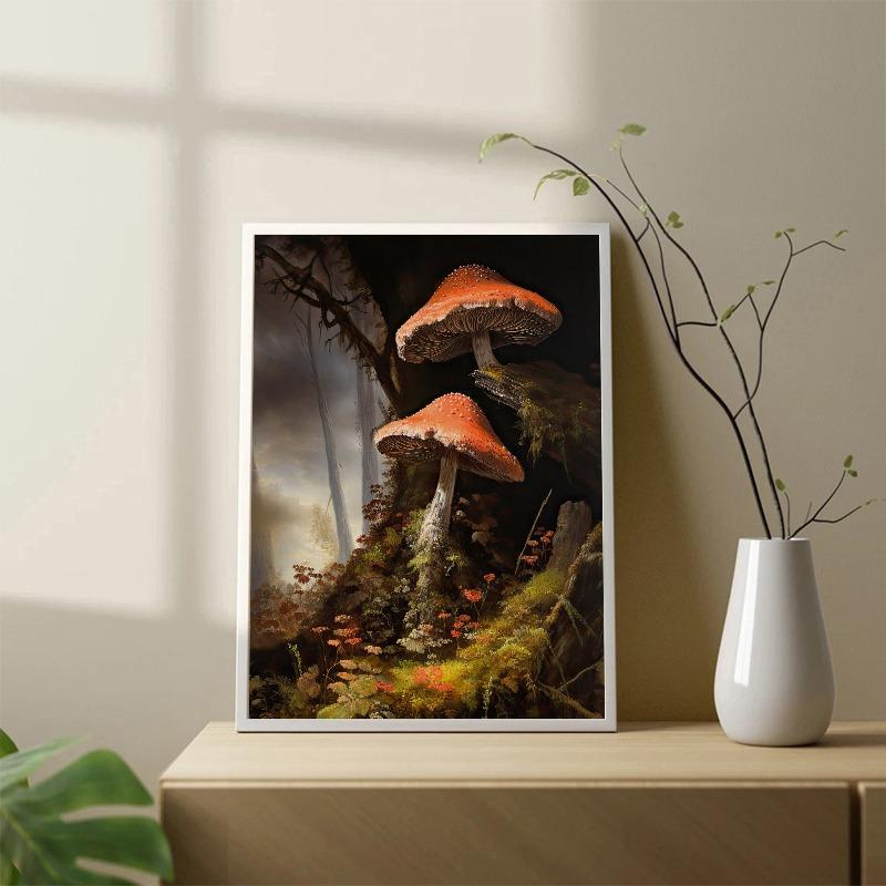 Dark Academia Antique Mushroom Botanical Vintage Posters and Prints Canvas Paintings Wall Art Picture for Living Room Home Decor