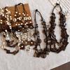 Bohemian Multi-layer Wood Bead Coconut Shell Flower Necklace Accessories Women's Exaggerated Sweater Chain Light Luxury Premium Sense Accessories