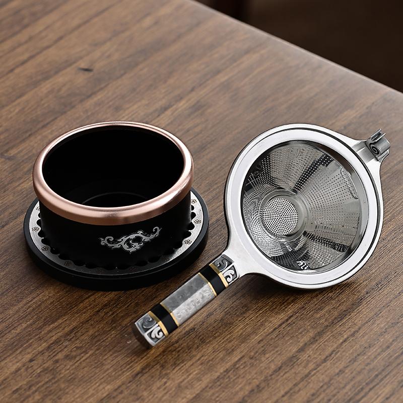 Stainless Steel Tea Strainer with Handle Simple Household Kong Fu Teaware Accessories Metal Tea Strainer Creative Tea Filter Net