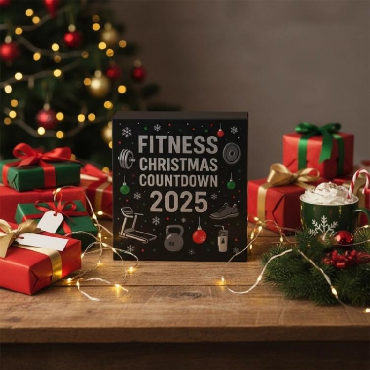 Contemporary Workout Themed Holiday Calendar Clear Acrylic Storage Container For Festival Fitness Surprises