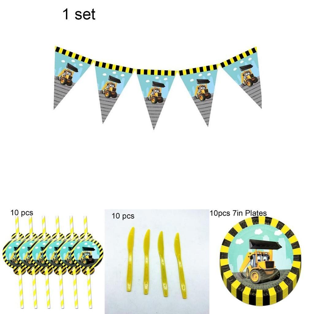 Aufregende Baggerfahrzeug LKW Partyzubehör für Jungen Geburtstagsfeier Dekoration