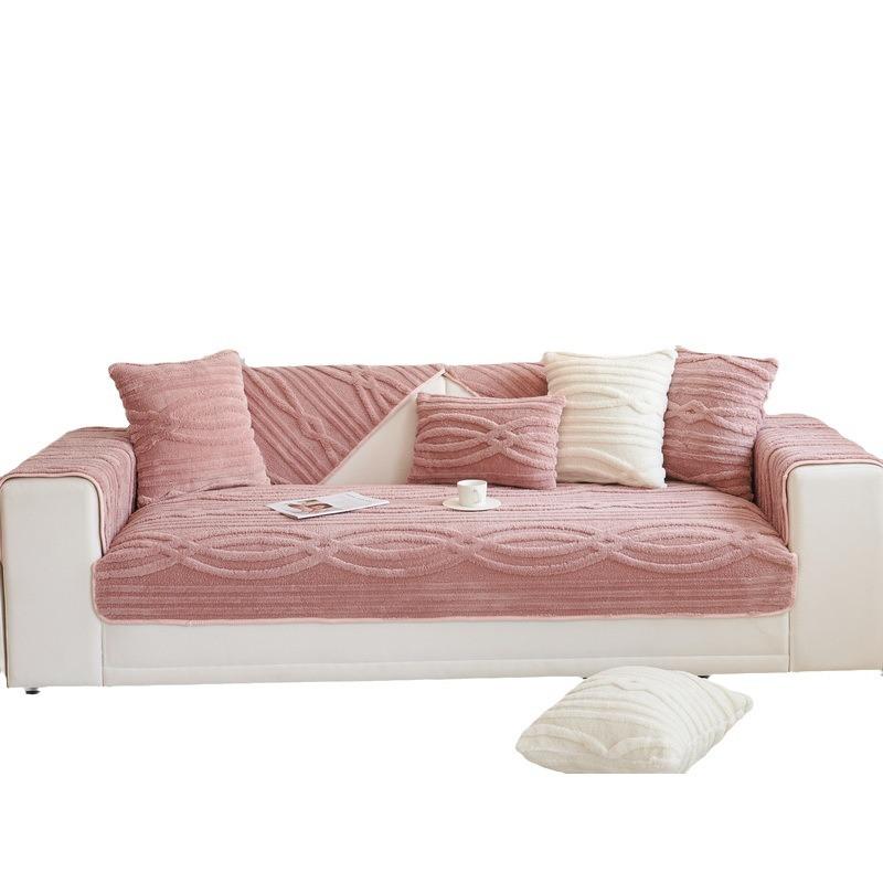 Sofa Cushion Thickened Fleece Cushion Autumn and Winter New Non-Slip Cover Cloth Shu Cotton Velvet Coral Velvet Sofa Cover