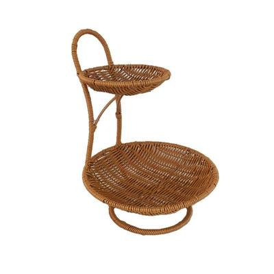 Handgeflochtener Lebensmittelkorb Nachahmung Rattan Geflecht Aufbewahrungskorb Dekorative Standablage Wohnzimmer