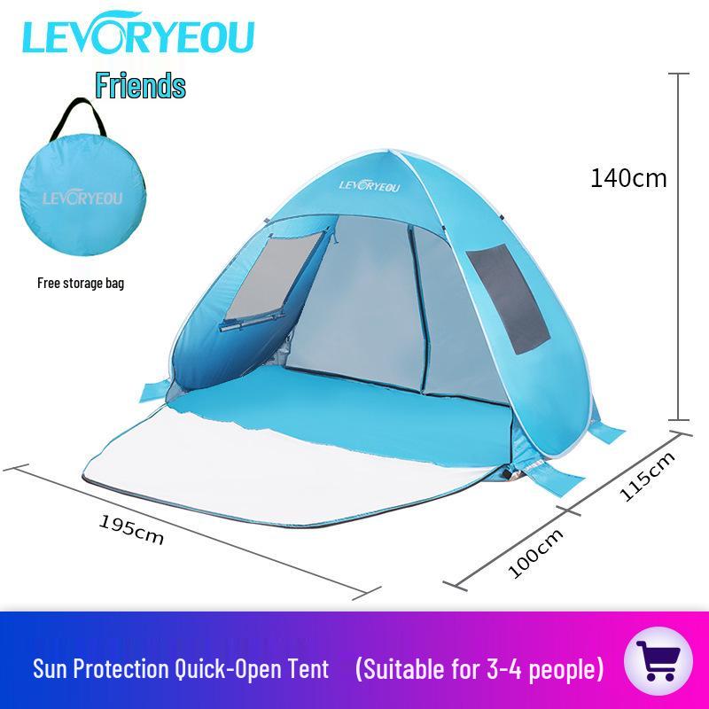 Automatic Double Person Tent with Sunshade & Easy Setup for Beach, Park, & Fishing
