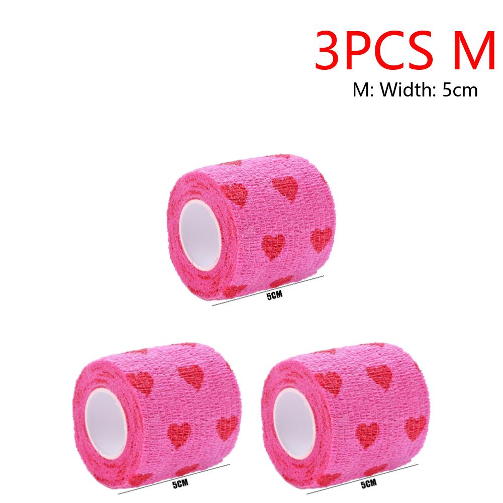 Rose Red Heart Dog Cat Medical Bandage Elastic Self-Adhesive Bandages Non-woven Practical Beautiful Eco-friendly for Pets Animal