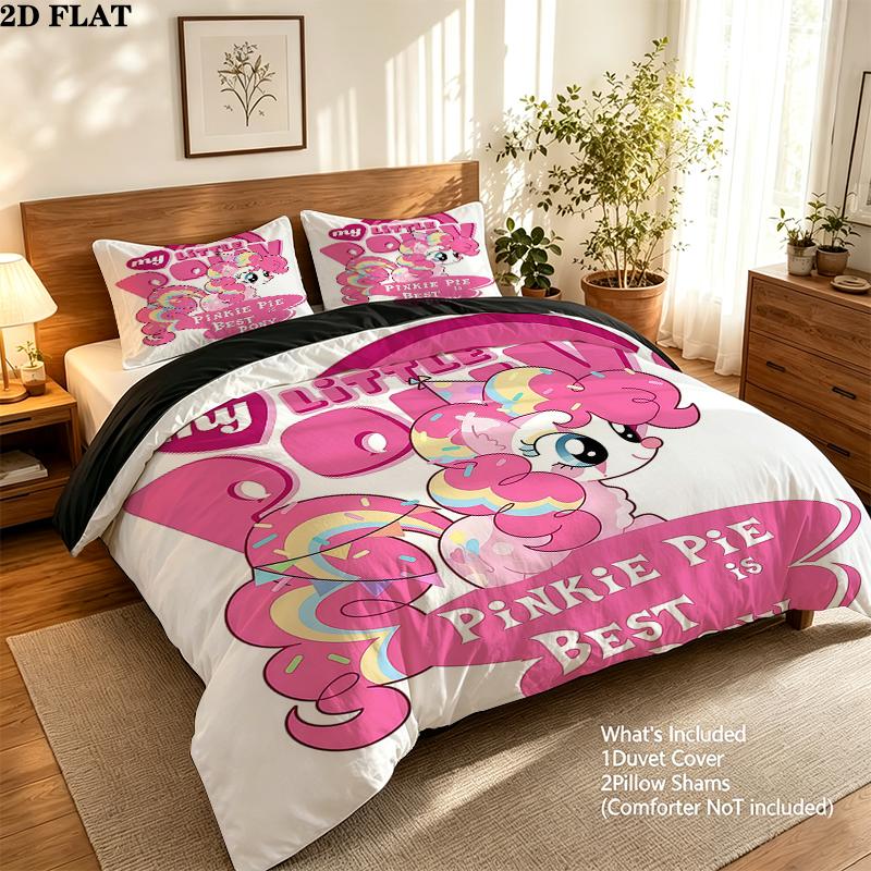 Pinkie Pie Pattern Bedding Home Decoration Birthday Gift ( 1 duvet cover + 2 pillowcase, without core),fan merchandise.