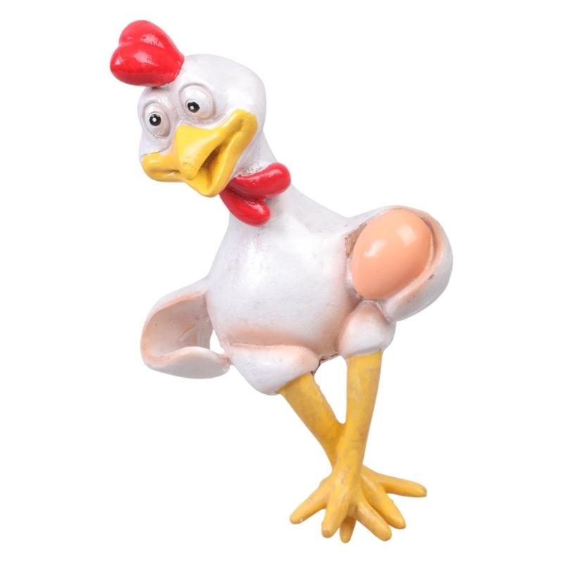 Funny Hens Statue Handcrafted Resin Adornment Delicate Size Holiday Gift Home Accessories For Tabletop Shelf Display