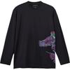 Graphic Long Sleeve Top Comfortable Casual Animal Pattern Ribbed Crew Neck T-Shirt Men Tops Black IX5037