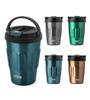 TYESO Tumbler with Lid, Insulated, Handled, Stainless Steel, Vacuum Insulated, 400ml, Suitable for Convenience Store Coffee Cups, Direct Drinking, TS-