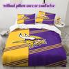 football Logo Pattern Bedding Quilt Set Quilt Cover Pillowcase Home Decoration Birthday Gift (1*duvet cover+ 2*pillowcase, without core)