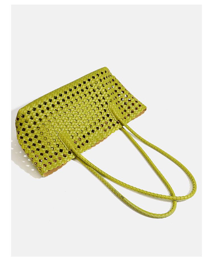 Bolsa de Picnic de Tejido de Lujo: Elegante Bolso de Hombro Hueco para Madre e Hijo