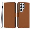 For Samsung Galaxy S24 Ultra Case Solid Color Wallet Leather Phone Cover with Strap