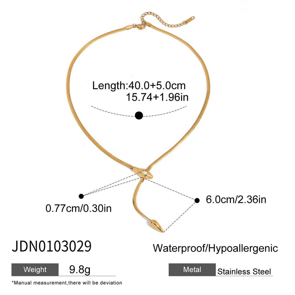 Hot Selling Jewellery Unique Snake Accessories Stainless Steel Luxury Zircon Jewelry 18K Gold Plated Stackable Dainty Necklace