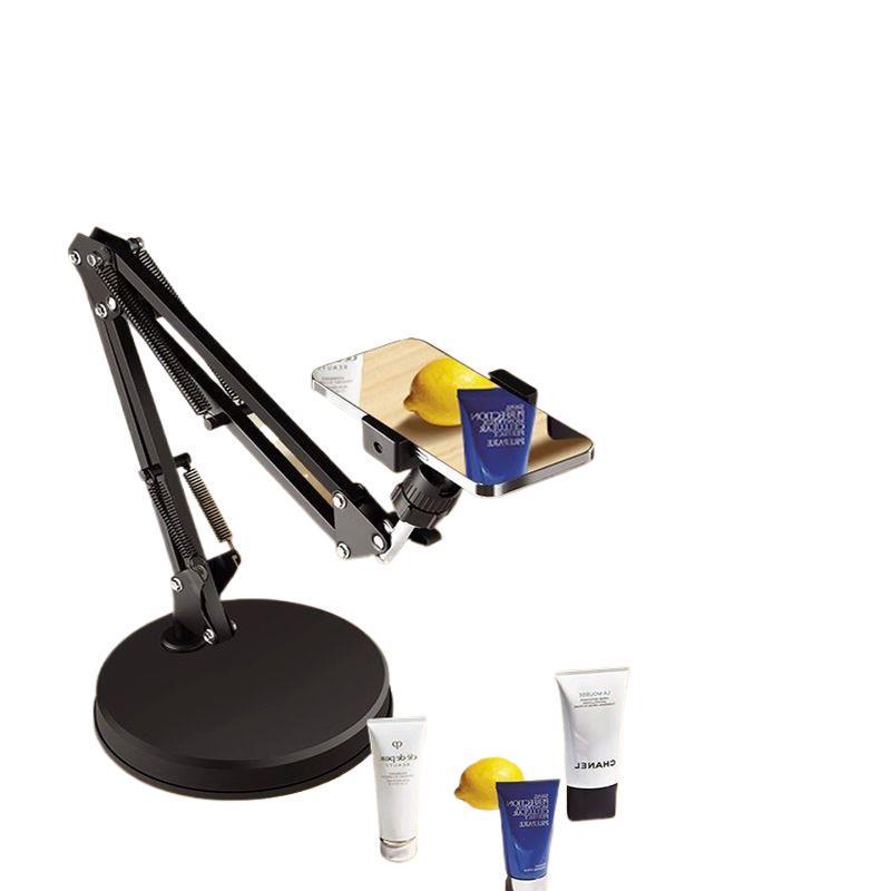 Mobile Phone Holder with Fill Light for Live Streaming and Overhead Shots - Perfect for Food, Jewelry, and Video Recording