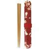 Tatsumiya Sakura Rabbit 18.0cm Cloth-Covered Chopstick Box Set, Red, Size: Approx. W19 D3 H2.6 33071