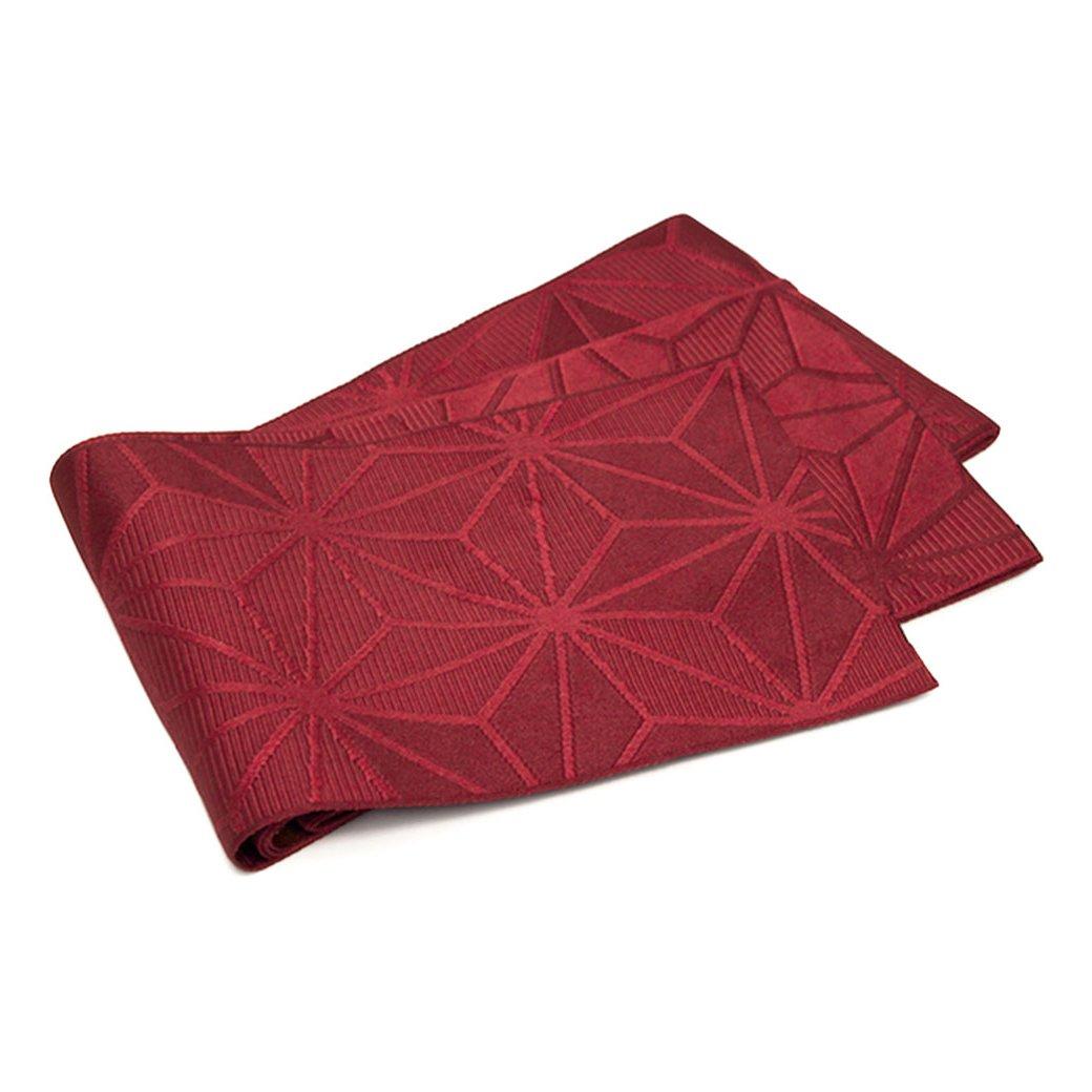 

Obi with Hemp Leaf Pattern [SOUBIEN] Half-width (Red)